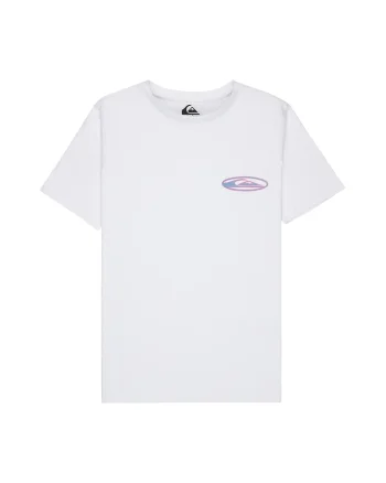 Tricou de bumbac cu imprimeu logo pe spate, Alb/Roz/Albastru