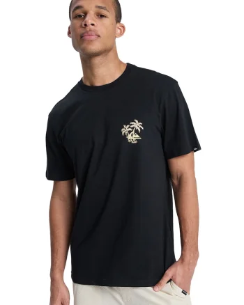 Tricou de bumbac organic cu imprimeu logo si grafic, Alb/Negru/Kaki