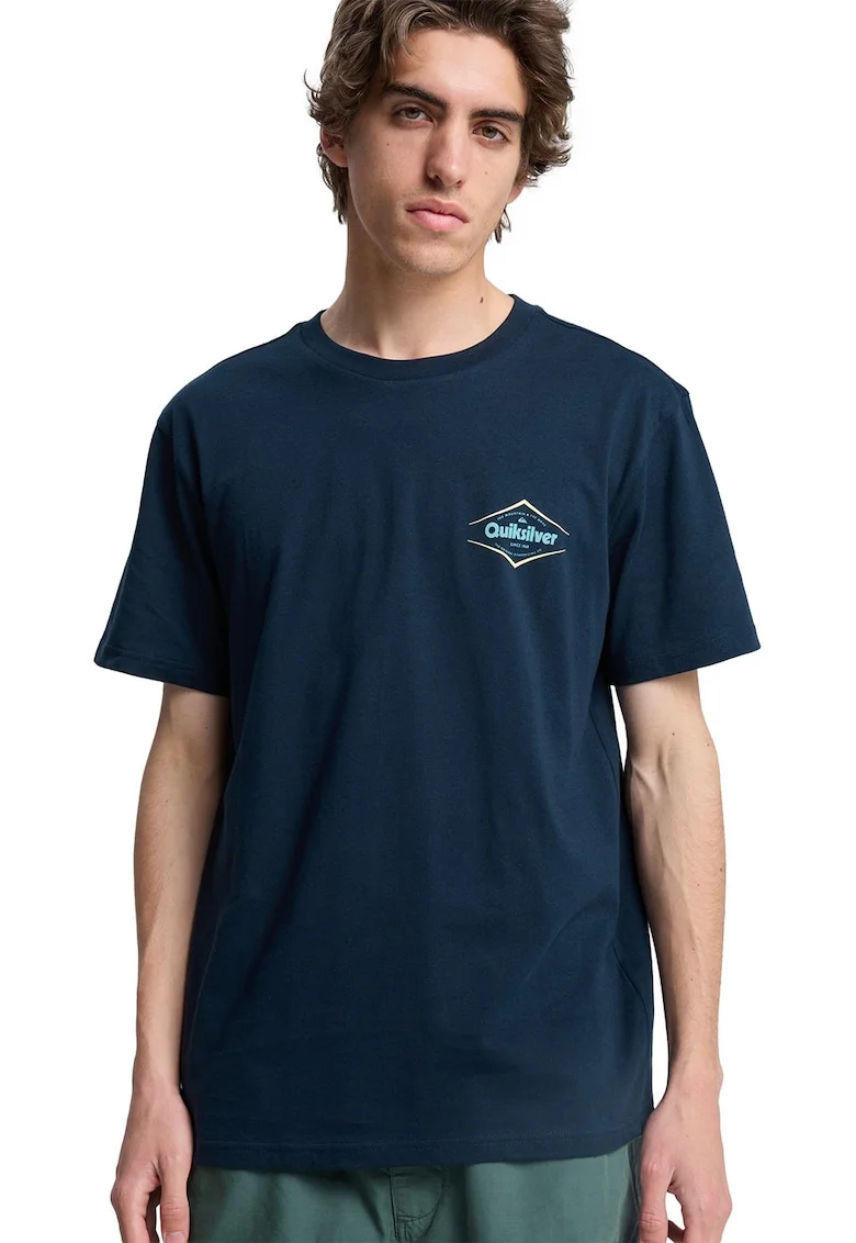 Tricou de bumbac cu imprimeu frontal Dawn, Albastru ultramarin