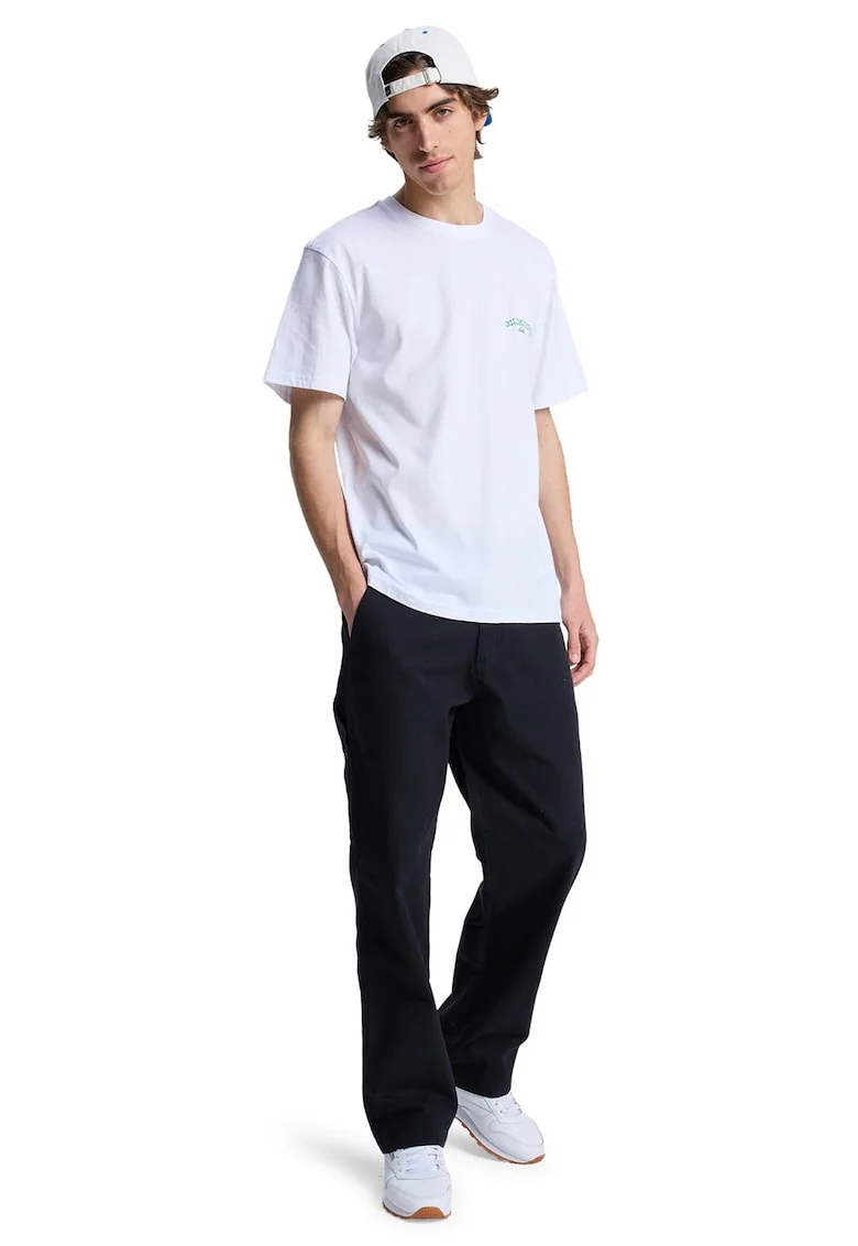 Tricou regular fit cu imprimeu grafic pe spate, Alb/Verde/Gri