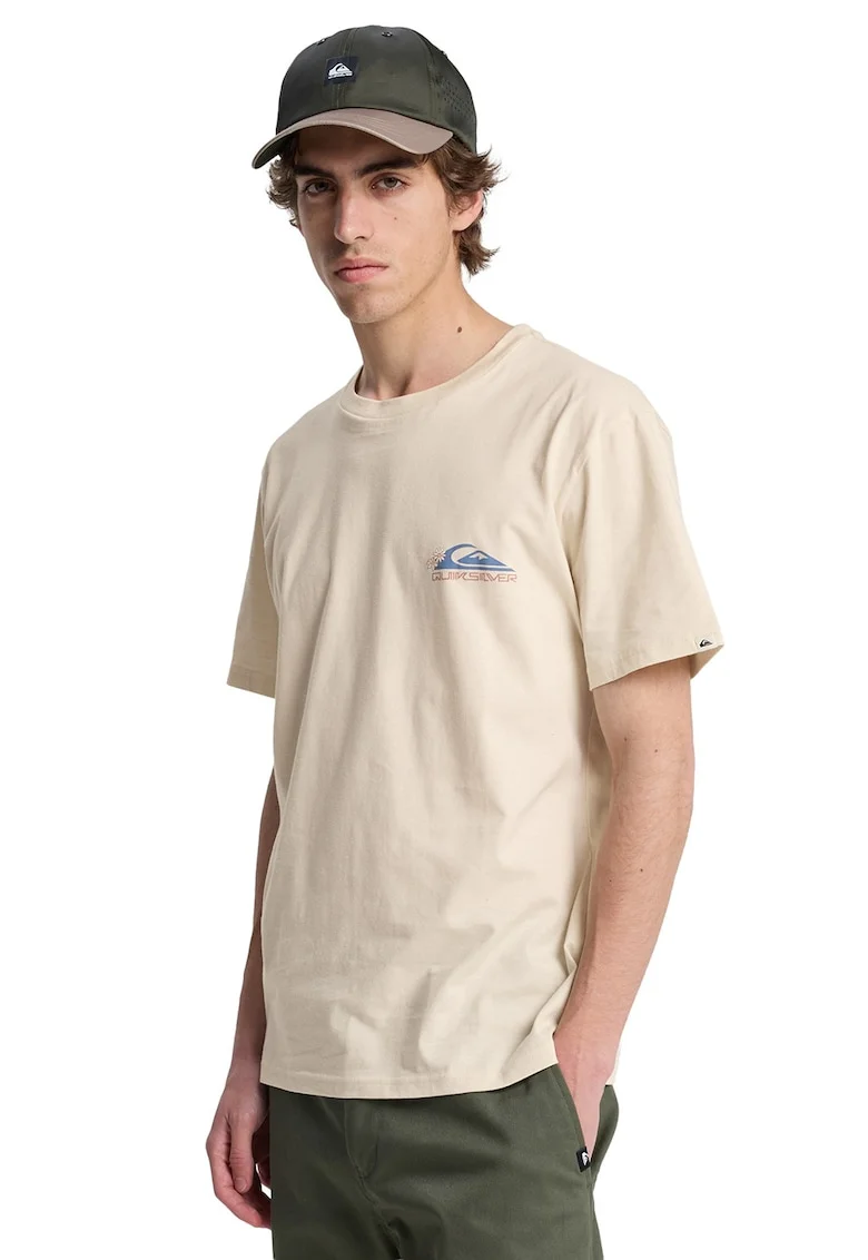 Tricou regular fit cu imprimeu tropical Barrel Paradise, Verde/Bej/Albastru