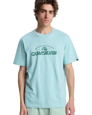 Tricou regular fit cu imprimeu logo pe piept, Verde/Albastru aquamarin