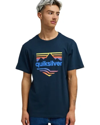 Tricou cu imprimeu logo, Galben/Portocaliu/Bleumarin