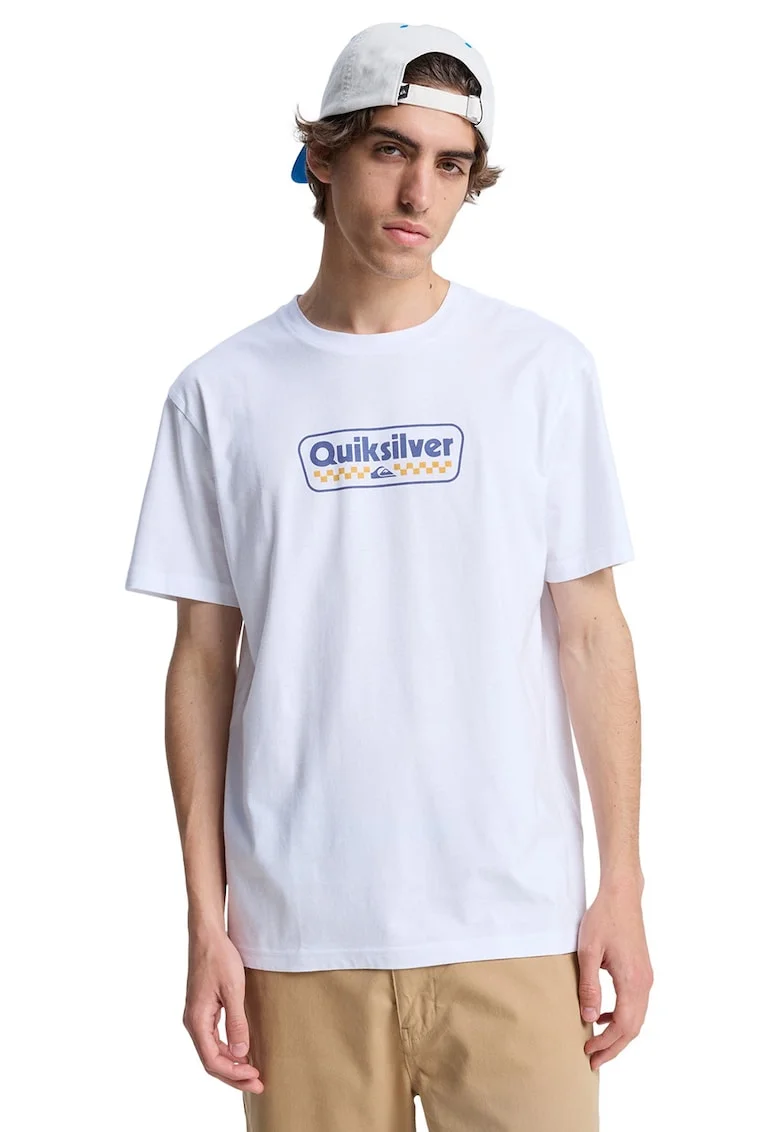 Tricou regular fit de bumbac, Alb/Galben/Albastru indigo
