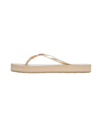 Papuci flip-flop cu logo Viva Higher, Auriu/Bej