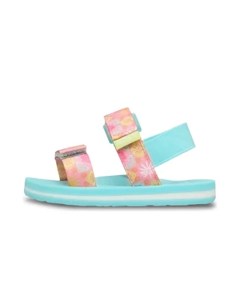 Sandale cu banda dubla cu velcro TW Roxy Cage, Galben/Albastru aquamarin/Roz