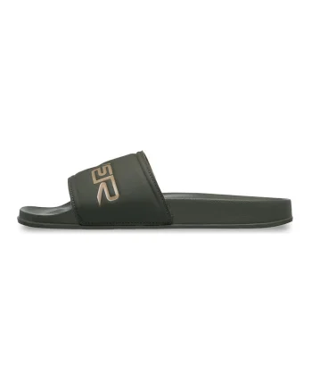 Papuci cu logo, Kaki inchis