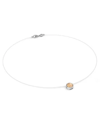 Colier fir transparent cu Cristal Swarovski in Caseta din Argint 925, reglabil 38-41 cm, Piersica