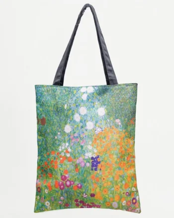 Geanta shopper din material textil, imprimata cu reproducere dupa    Camp cu maci   de Claude Monet