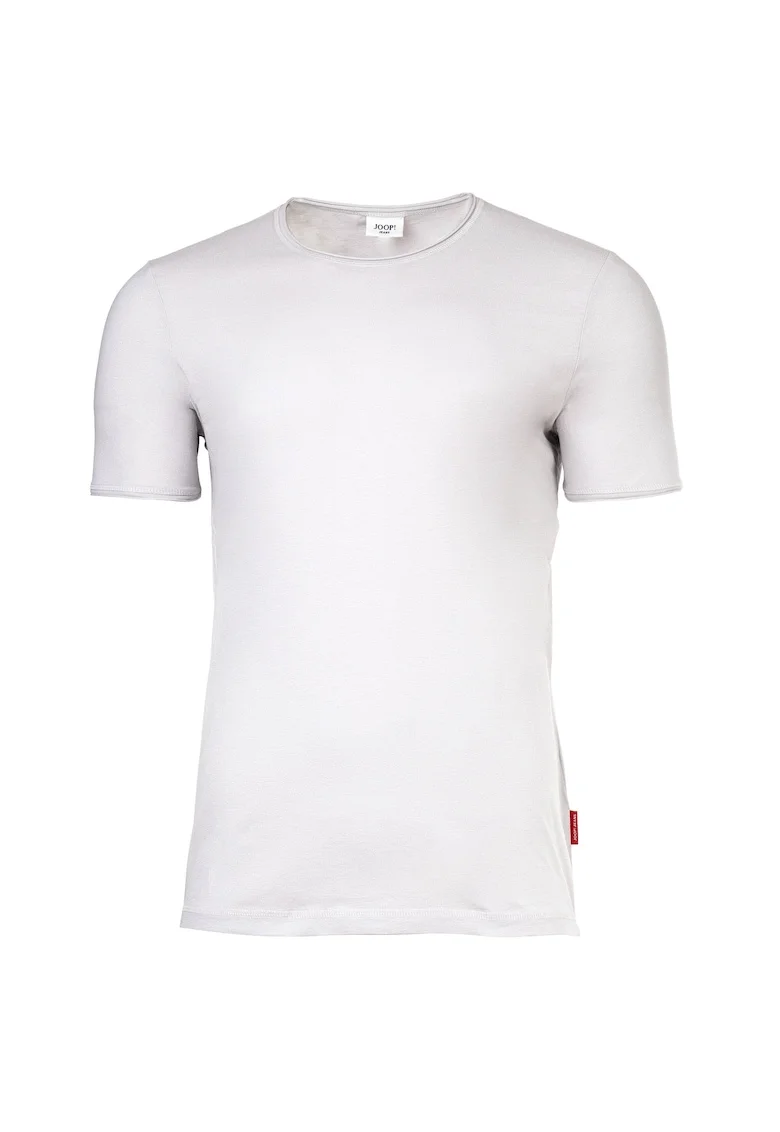 Tricou cu decolteu la baza gatului si model uni, Gri