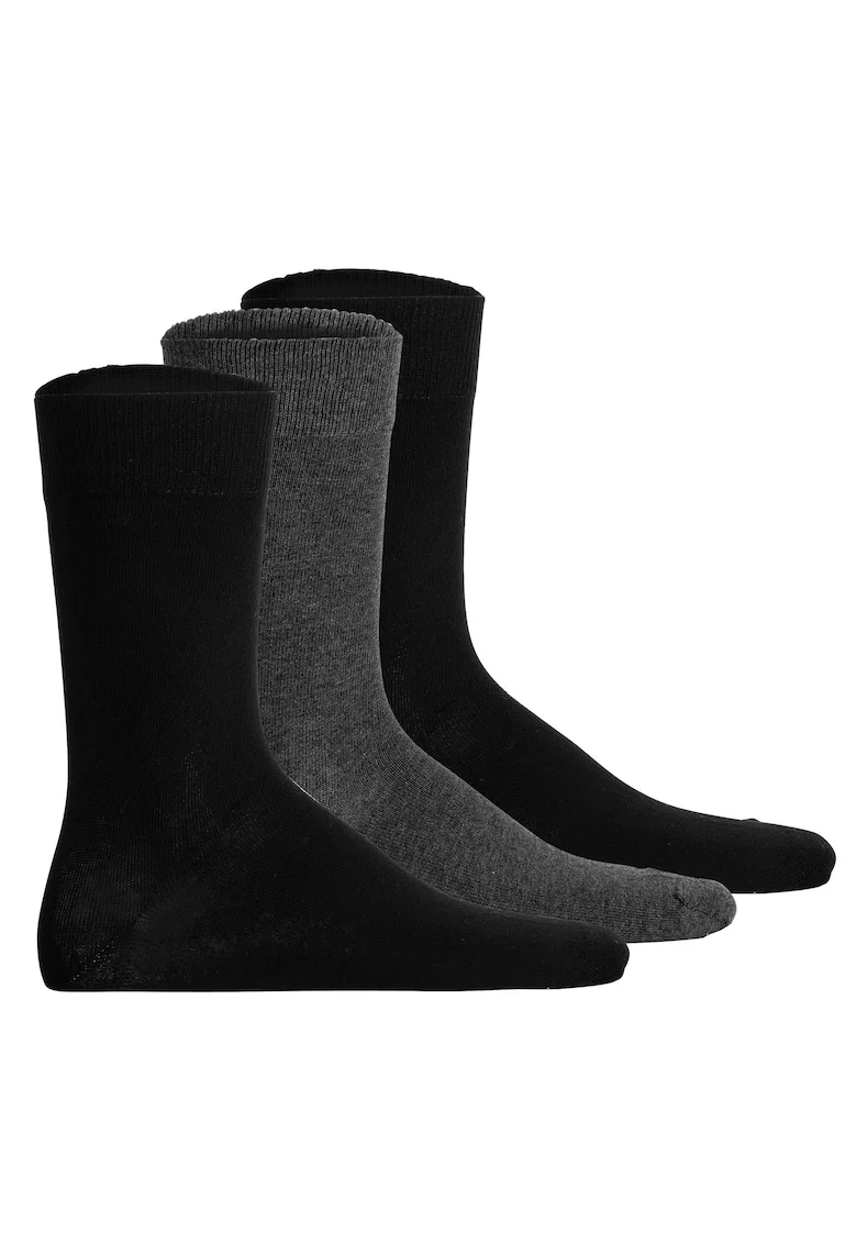 Set de sosrte unisex din amestec de bumbac - 3 perechi, Negru/Gri