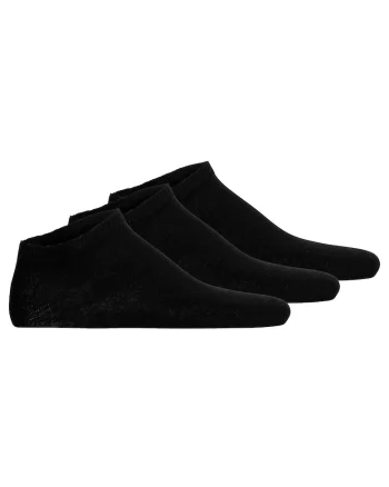 Set de sosete unisex pana la glezna cu model uni - 3 perechi, Negru