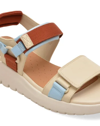 Sandale GEOX bej, D65BSC, din piele ecologica