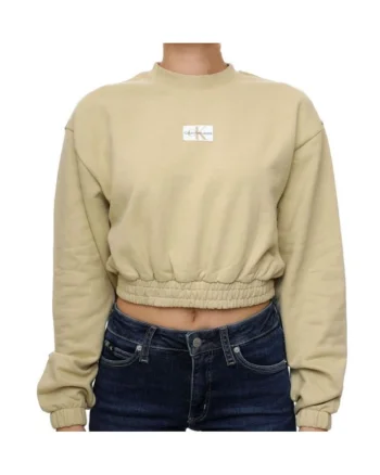 Bluzon crop cu maneci cazute, Bej