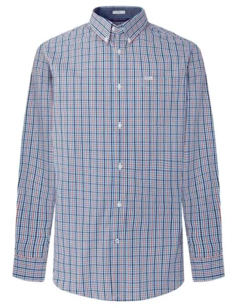 Camasa slim fit in carouri cu guler Oxford Pembridge