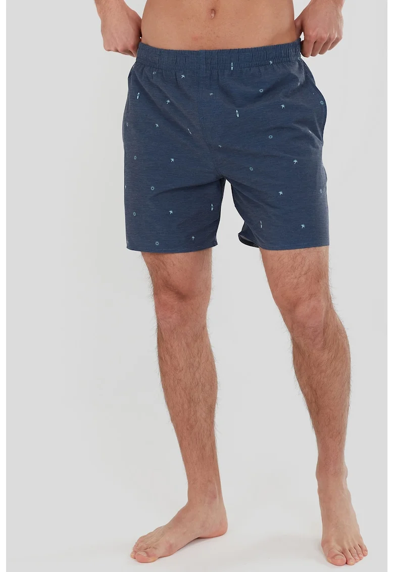Pantaloni scurti de baie cu 3 buzunare, Albastru inchis/Albastru glaciar