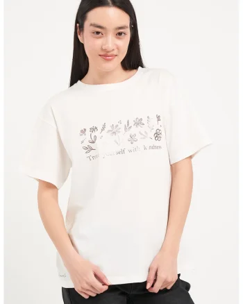 Tricou lejer de bumbac, Alb/Argintiu