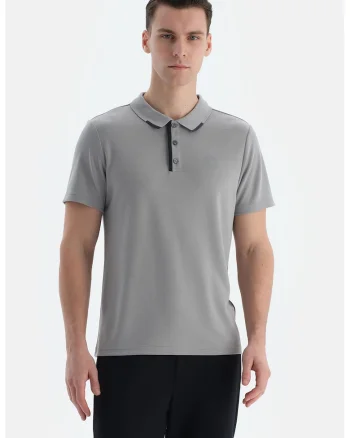 Tricou polo din amestec de modal, Gri deschis