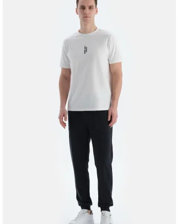 Pantaloni de trening din amestec de modal cu snur, Negru