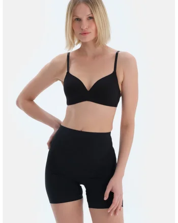 Colanti scurti modelatori cu talie inalta, Negru