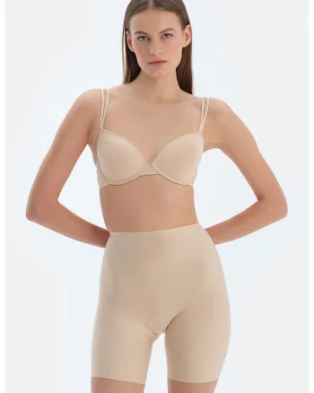 Colanti scurti modelatori cu talie inalta, Bej deschis