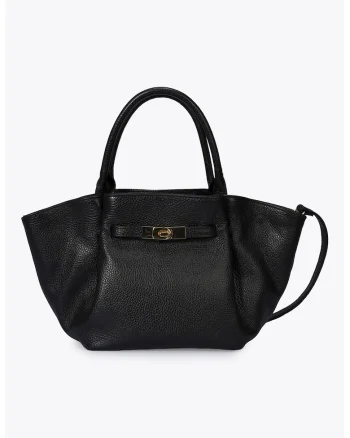 Geanta shopper din piele, Negru