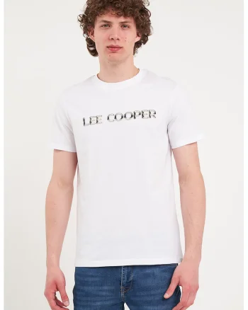 Tricou de bumbac cu decolteu la baza gatului, Alb