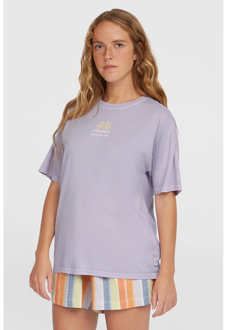 Tricou din bumbac cu maneci cazute, Lila