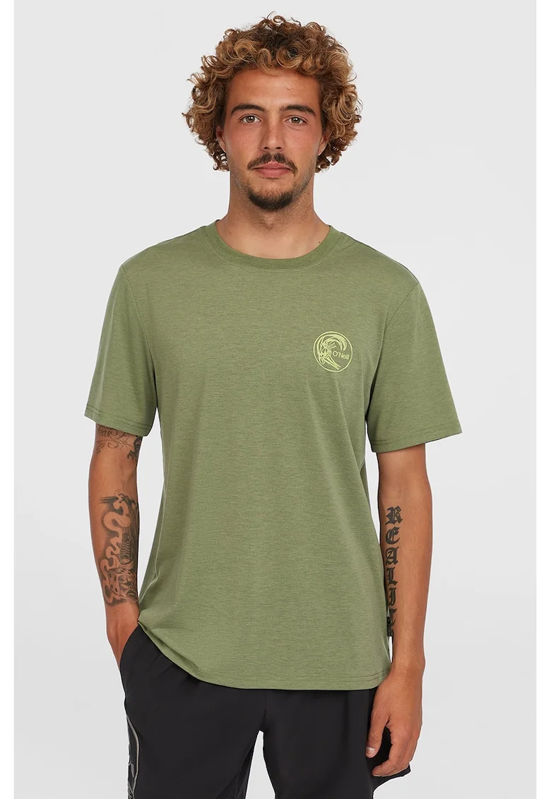 Tricou cu logo pe spate, Galben/Verde aquamarin