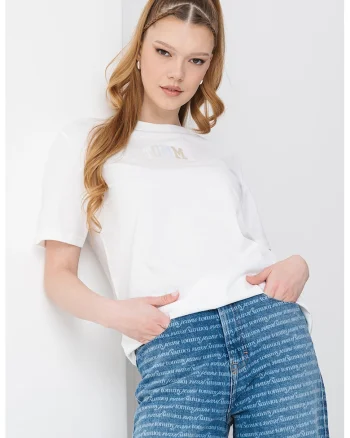 Tricou relaxed fit din bumbac Varsity, Alb murdar