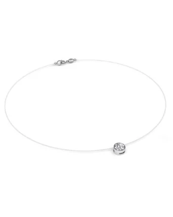 Colier fir transparent cu Cristal Swarovski in Caseta din Argint 925, reglabil, Transparent