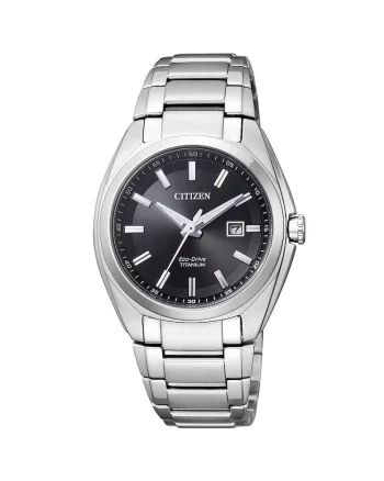 Ceas de dama  EW2210-53E Super Titan Eco-Drive 34mm, 10ATM, Argintiu