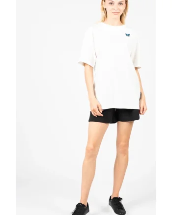 Tricou din bumbac cu fluturi decorativi,