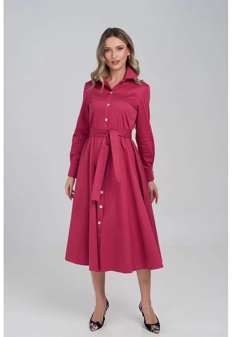 Rochie-camasa cu cordon Jule, Fucsia