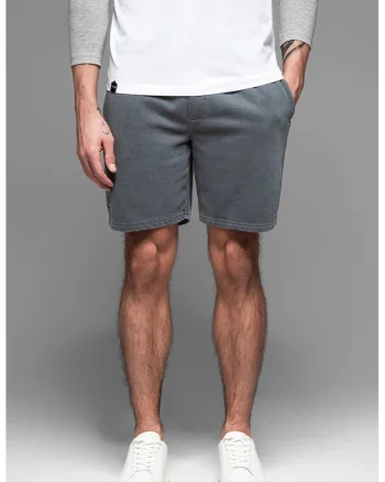 Pantaloni scurti din amestec de bumbac cu buzunare laterale, Gri inchis