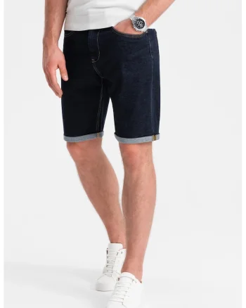 Blugi scurti cu talie joasa, Bleumarin