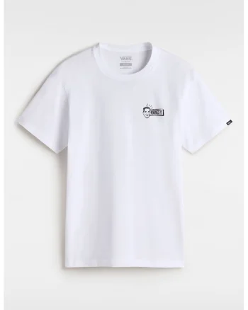Tricou de bumbac cu design pe spate, Alb