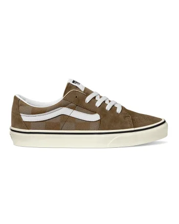 Pantofi sport de piele intoarsa cu logo, Alb/Maro