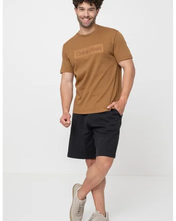 Tricou regular fit cu imprimeu logo, Caramel