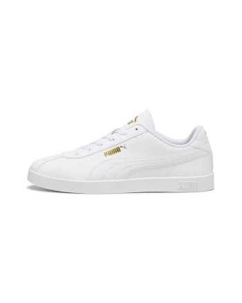 Pantofi sport Club II unisex de piele ecologica cu logo, Alb optic