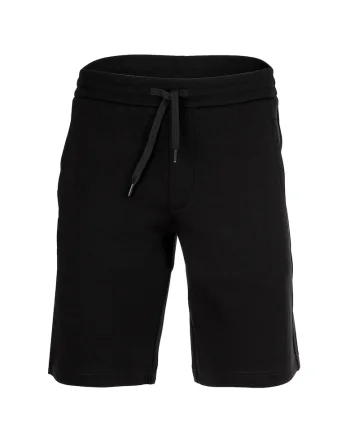 Bermude cu snur de ajustare si broderie logo, Negru