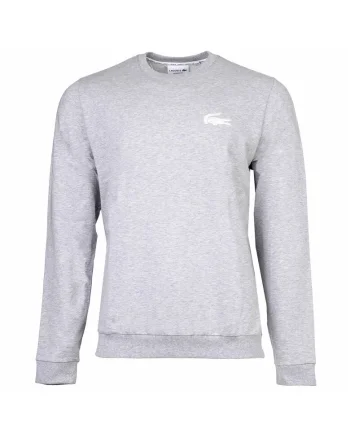 Bluza de trening cu decolteu la baza gatului si logo, Gri