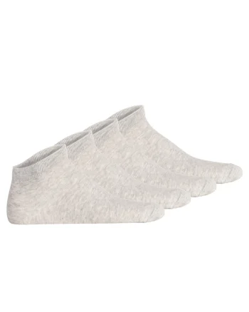 Set de sosete scurte unisex cu model uni - 4 perechi, Gri