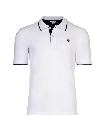 Tricou polo din amestec de bumbac, Alb