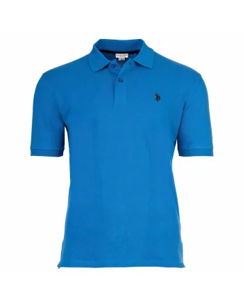Tricou polo cu broderie logo, Albastru