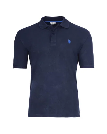 Tricou polo cu broderie logo, Bleumarin
