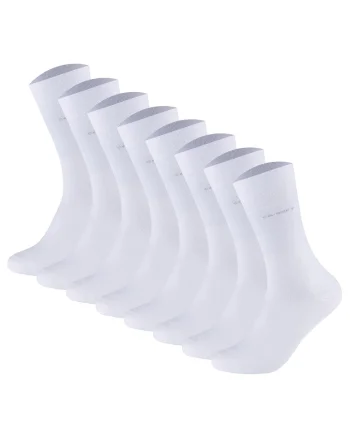 Set de sosete lungi unisex - 8 perechi, Alb