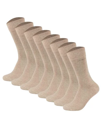 Set de sosete lungi unisex - 8 perechi, Bej inchis