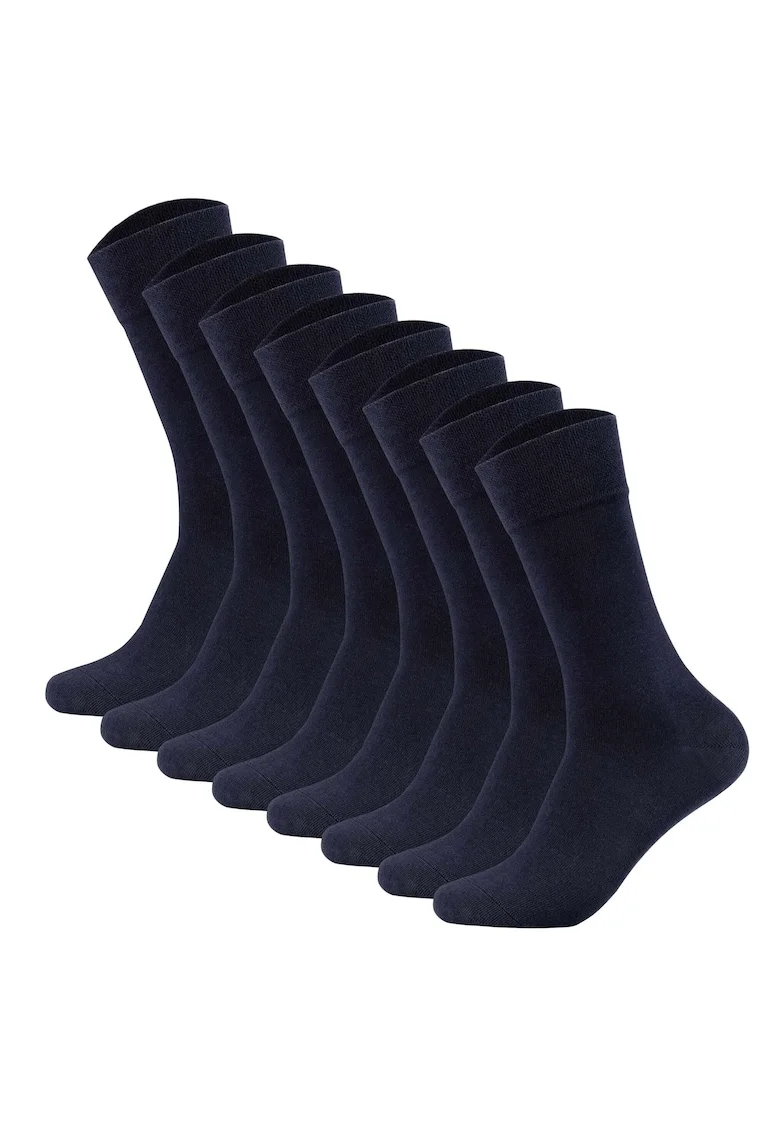 Set de sosete lungi unisex din amestec de bumbac - 8 perechi, Bleumarin
