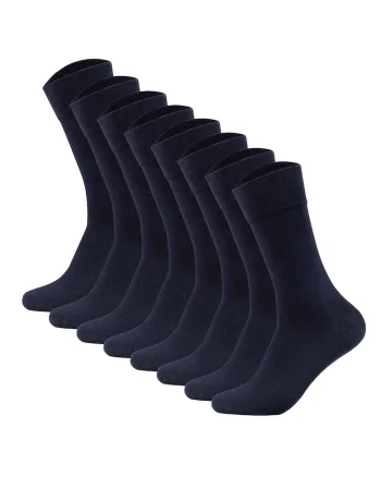 Set de sosete lungi unisex din amestec de bumbac - 8 perechi, Bleumarin